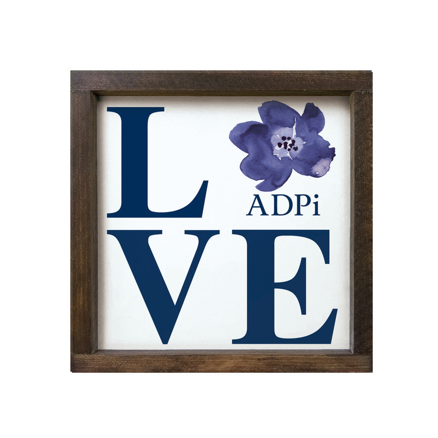 Alpha Delta Pi Sign - LOVE - 12"x12" | Adpi Decor | Gifts | Merch