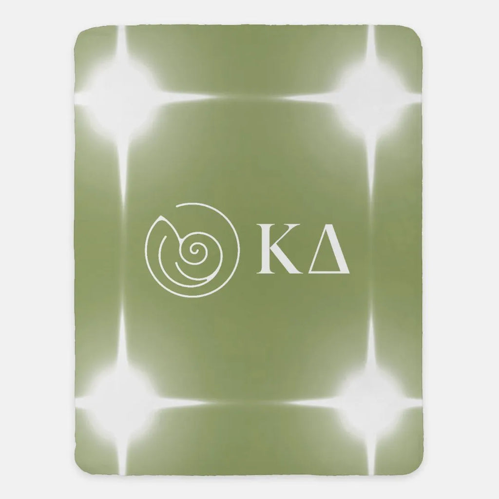 Kappa Delta Sherpa Blanket XL 60x80 Light Olive Flashing Lights | Kaydee Gifts