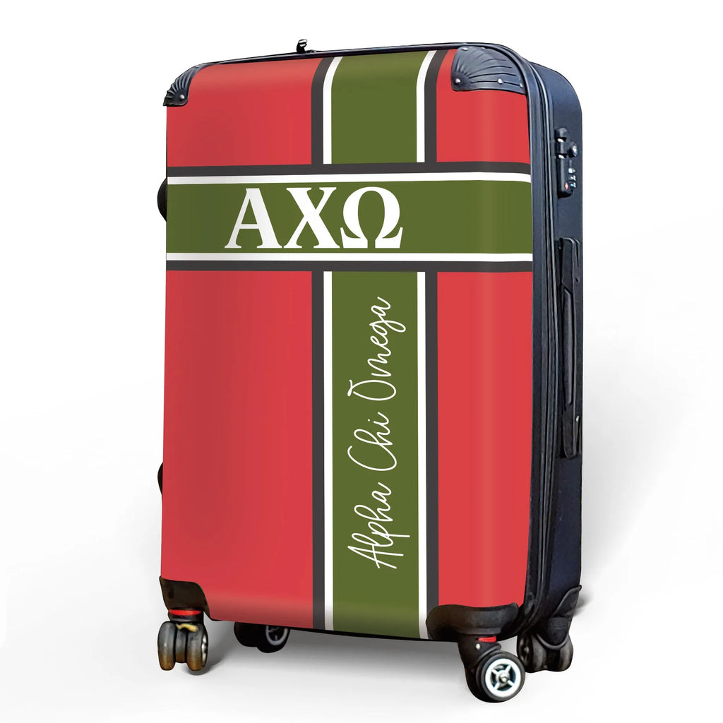 Alpha Chi Omega 20" Carry-on Suitcase Luggage Cross Stripe | AXO Gifts