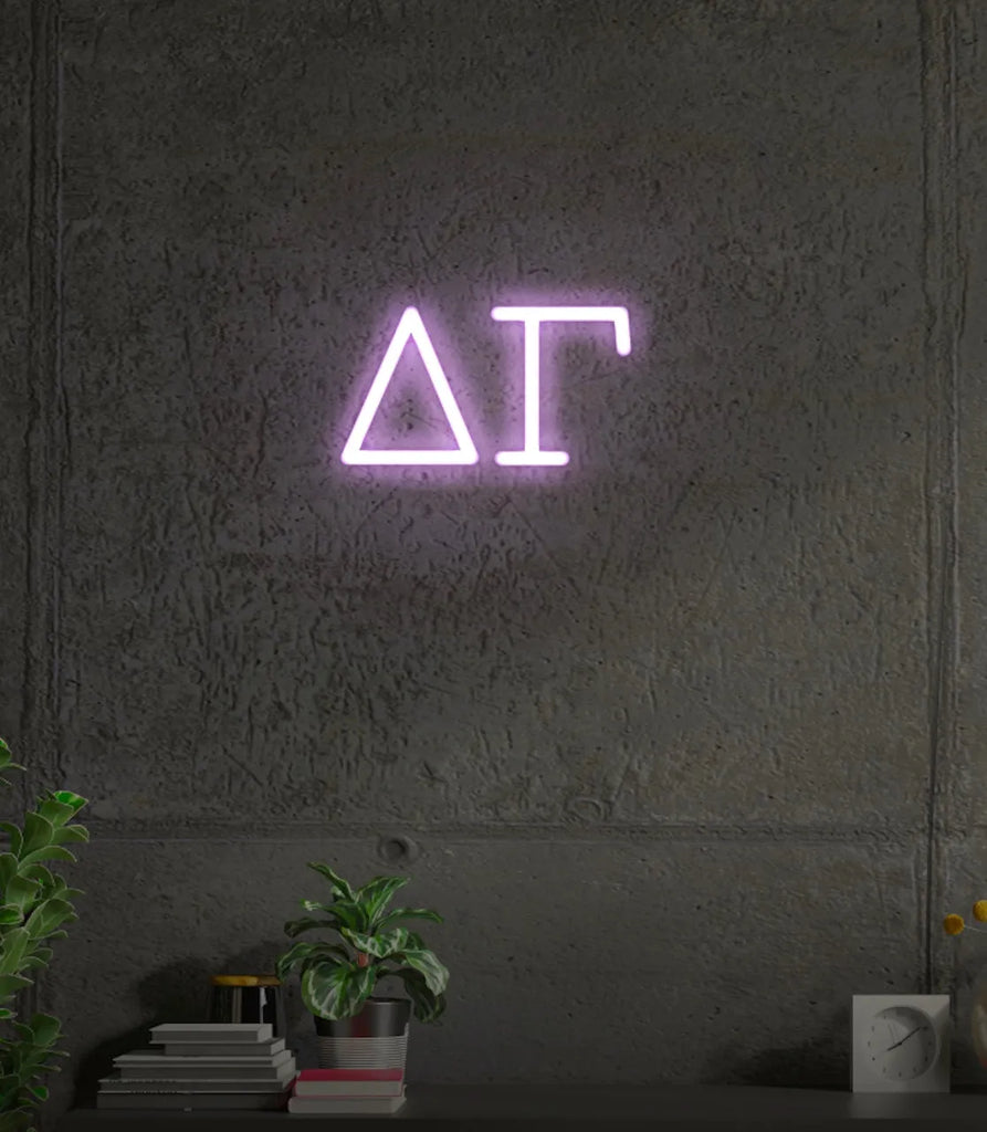 Delta Gamma Greek Letters LED Neon Sign | Dorm Decor | Wall Sign