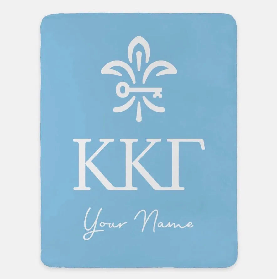 Personalized Kappa Kappa Gamma XL 60x80 Sherpa Throw Blanket | KKG Gifts | Festive Fit Home