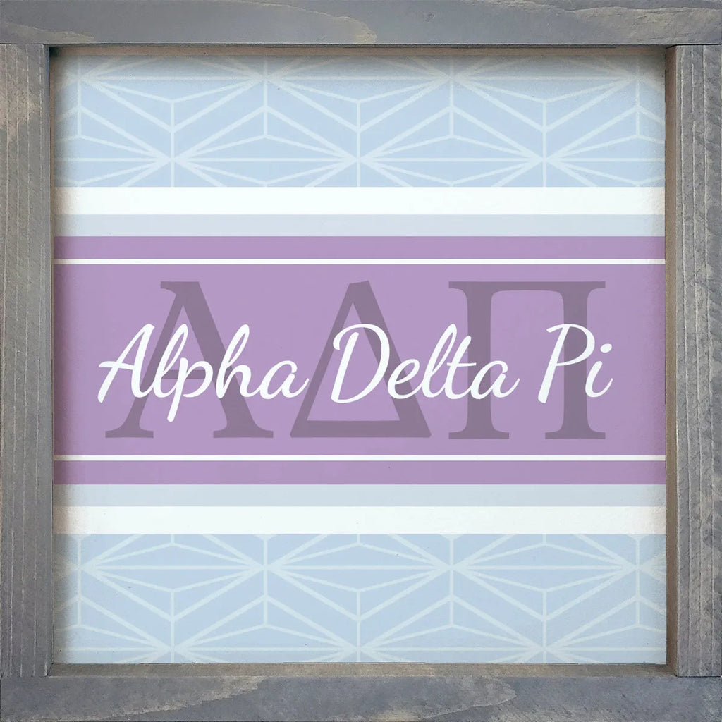 Alpha Delta Pi Sign - Classic Horizon Diamond Pattern - 12"x12"| Gifts and Decor | Festive Fit Home