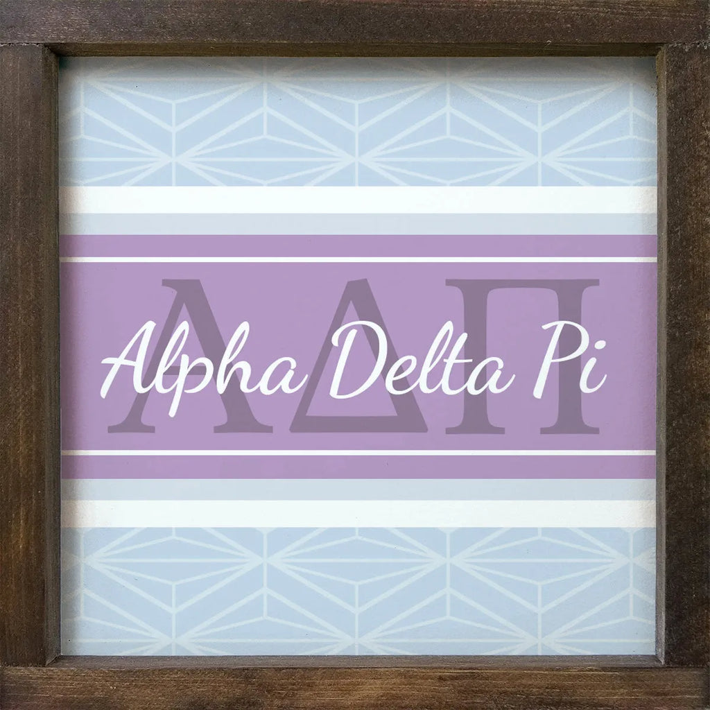 Alpha Delta Pi Sign - Classic Horizon Diamond Pattern - 12"x12"| Gifts and Decor | Festive Fit Home