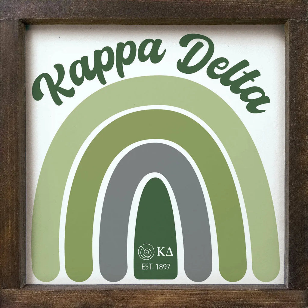 Kappa Delta Sign -  Rainbow - 12"x12" | Dorm Decor | Gifts  | Festive Fit Home