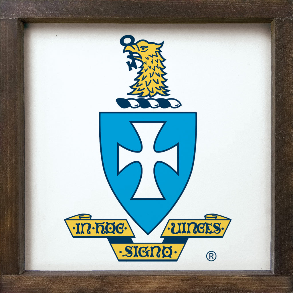 Sigma Chi 12x12 Traditional Wood Framed Sign | Custom Fraternity Merch