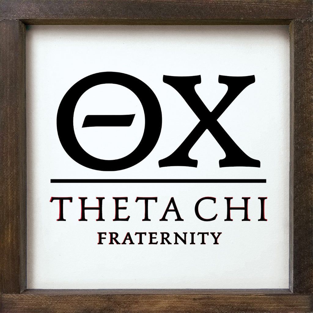 Theta Chi 12x12 Traditional Wood Framed Sign | Custom Gifts & Decor
