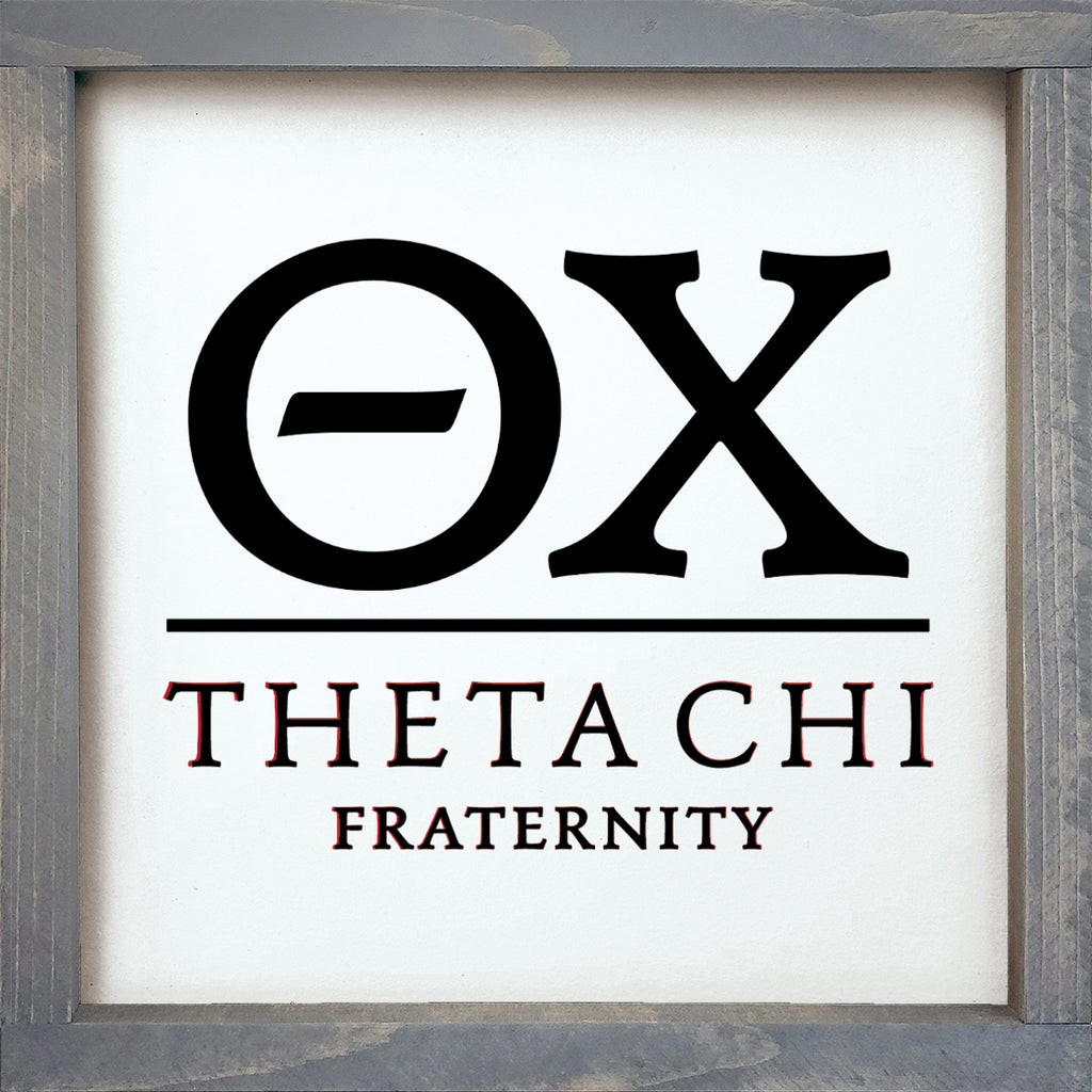 Theta Chi 12x12 Traditional Wood Framed Sign | Custom Gifts & Decor