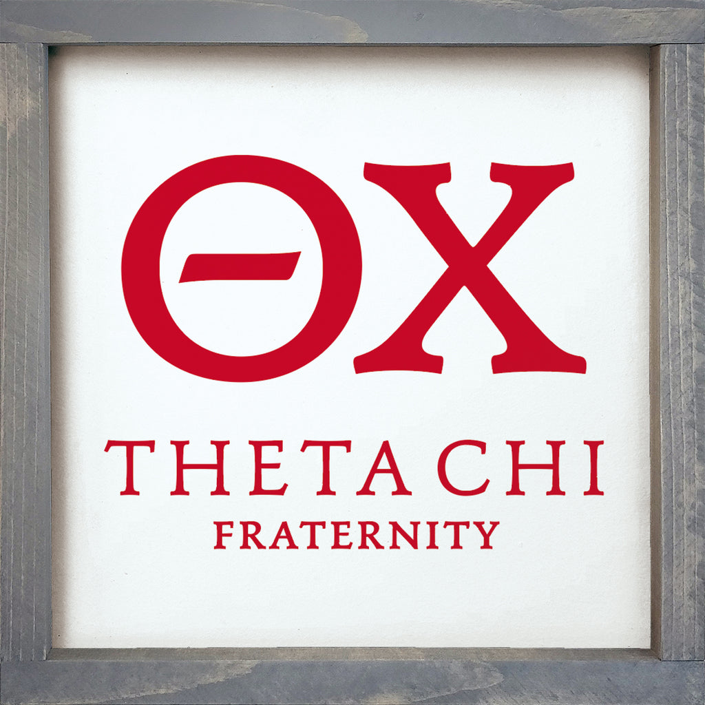 Theta Chi 12x12 Traditional Wood Framed Sign | Custom Gifts & Decor