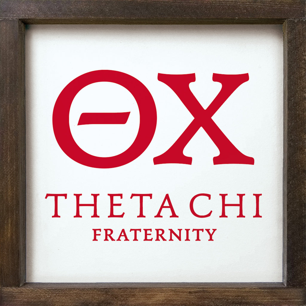 Theta Chi 12x12 Traditional Wood Framed Sign | Custom Gifts & Decor