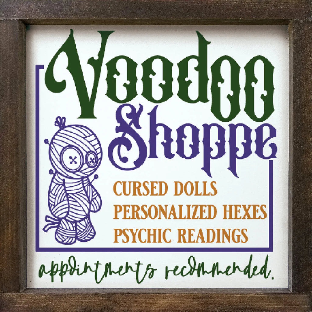 Halloween Framed Art - Voodoo Shoppe -12"x12" | Halloween Home Decor | Signs | Festive Fit Home