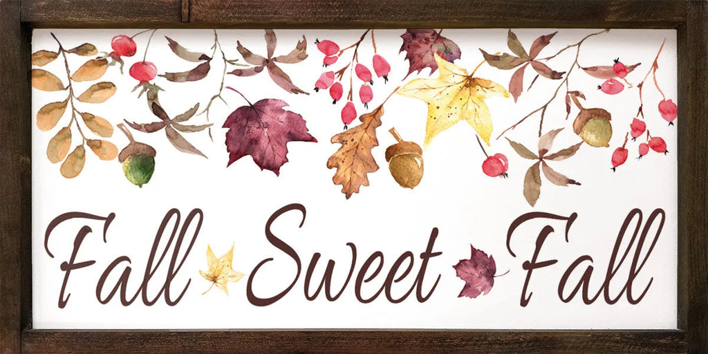 Fall Sweet Fall Farmhouse Wood Sign - 12"x24" -12"x24| Fall Home Decor 