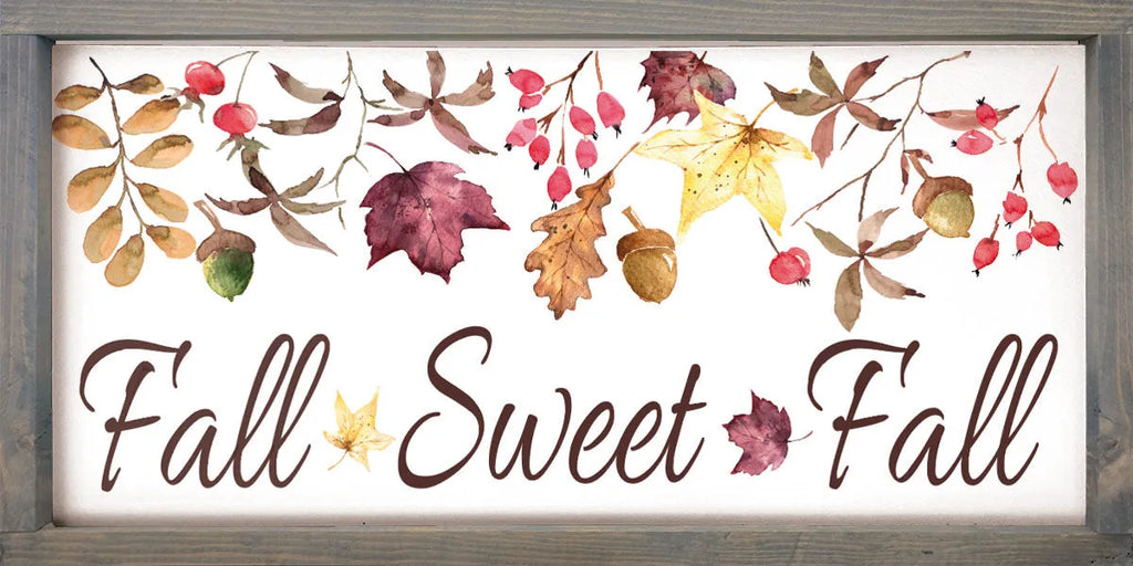 Fall Sweet Fall Farmhouse Wood Sign - 12"x24" -12"x24| Fall Home Decor 