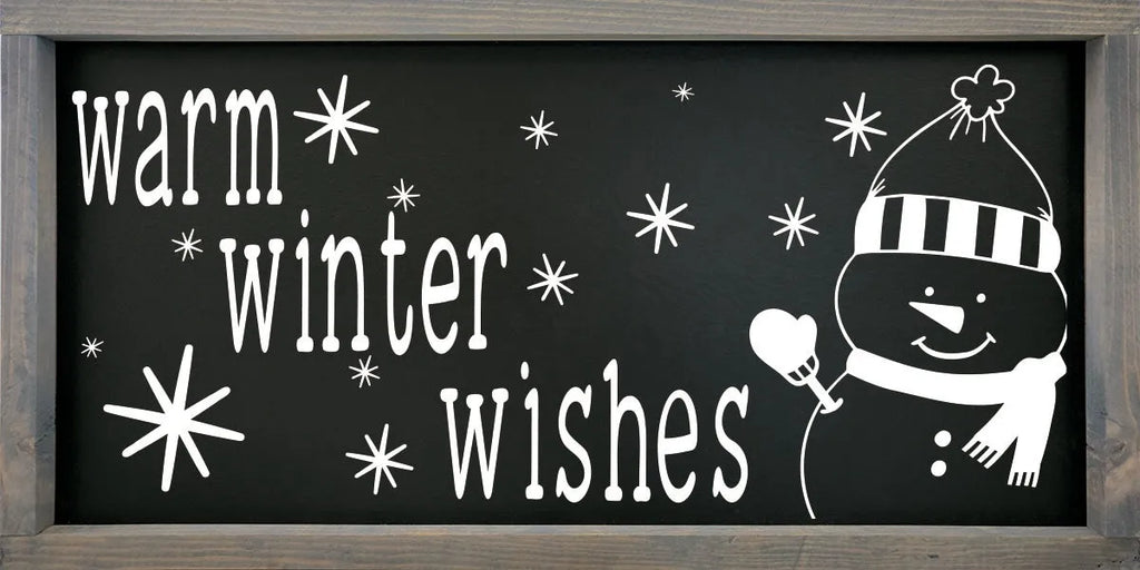 Warm Winter Wishes Snowman Wood Sign | Festive Fit Home