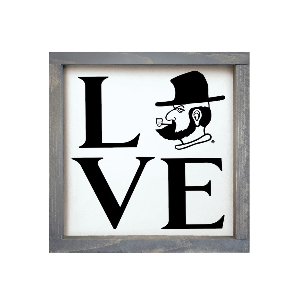 APP STATE 12x12 Wood Framed Sign - Yosef "LOVE" | Mountaineers Gifts