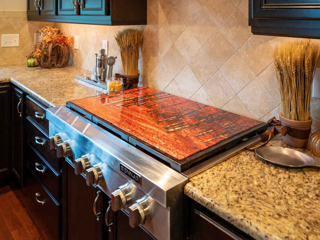 Custom Stove Top Covers | Cooktop Covers for Gas and Electric Glass Cooktops | Fall Kitchen Decor