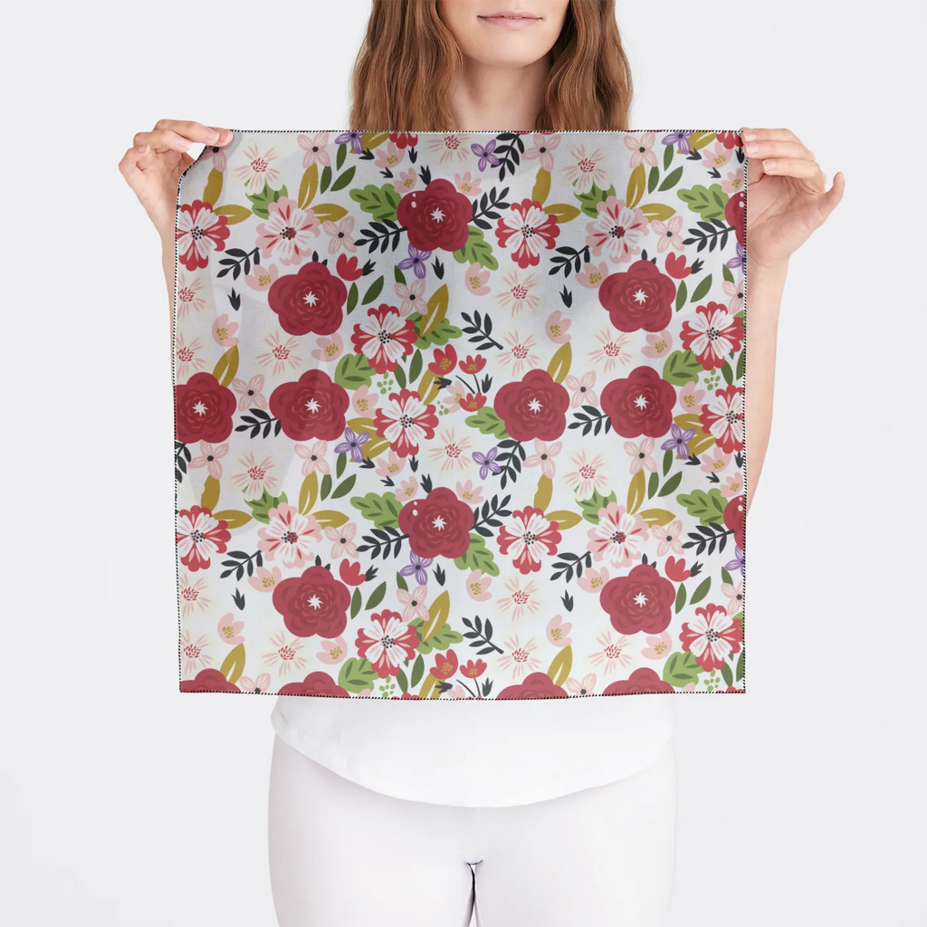 Alpha Chi Omega Chiffon Bandana - Modern Floral | Neck Scarf | Gifts | AXO Merchandise | Festive Fit Home