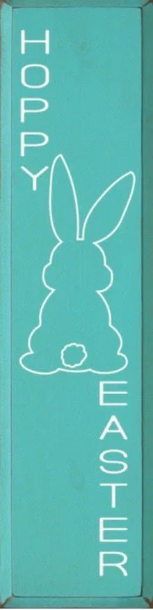 Easter Farmhouse Sign Modern Hoppy Easter Large Wood Sign- 9"x36" | Festive Fit Home