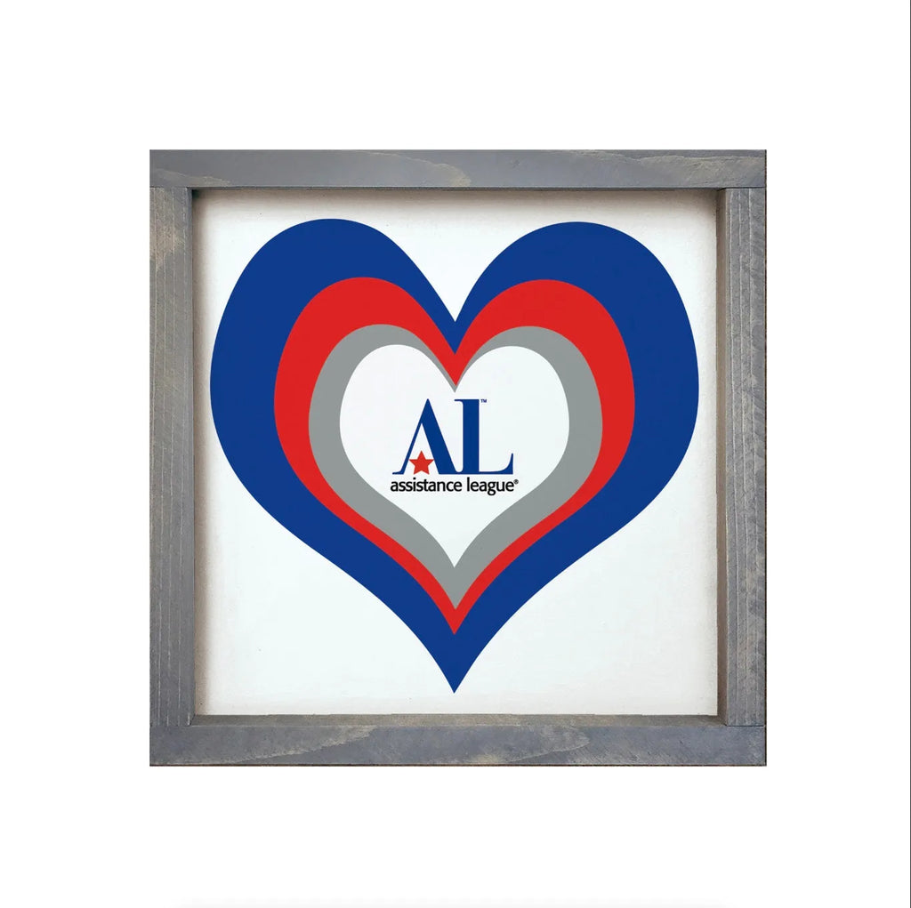 Assistance League 12x12 Wood Framed Sign - Heart | Gifts & Decor