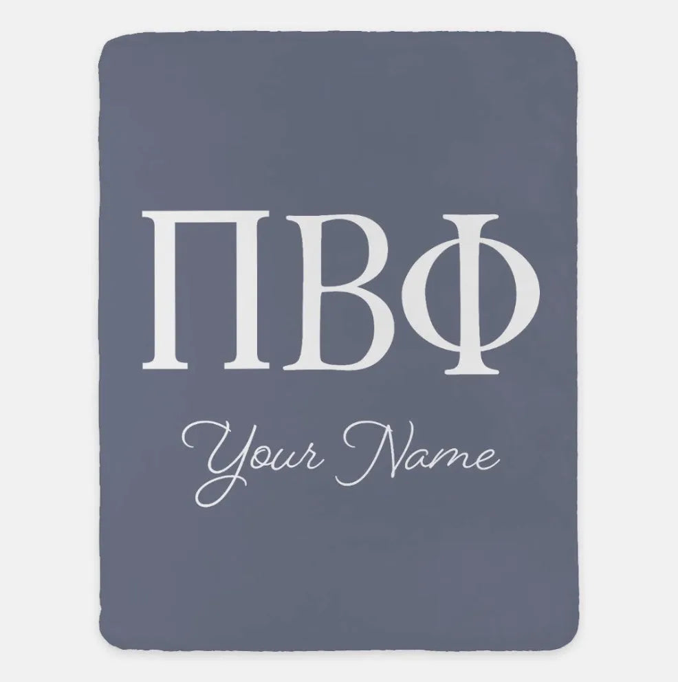 Personalized Pi Beta Phi XL 60x80 Sherpa Throw Blanket | Custom Pi Phi Gifts & Decor