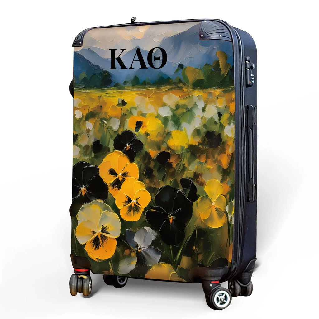 Kappa Alpha Theta 20" Carry-on Suitcase Luggage - Bold Pansies