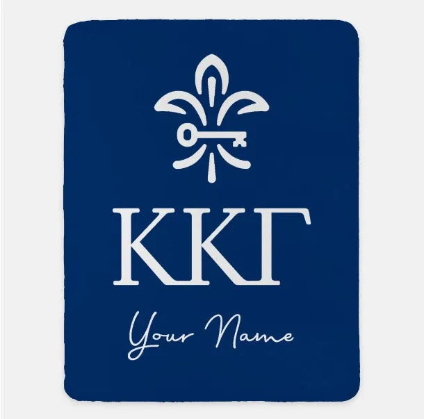 Personalized Kappa Kappa Gamma XL 60x80 Sherpa Throw Blanket | KKG Gifts | Festive Fit Home