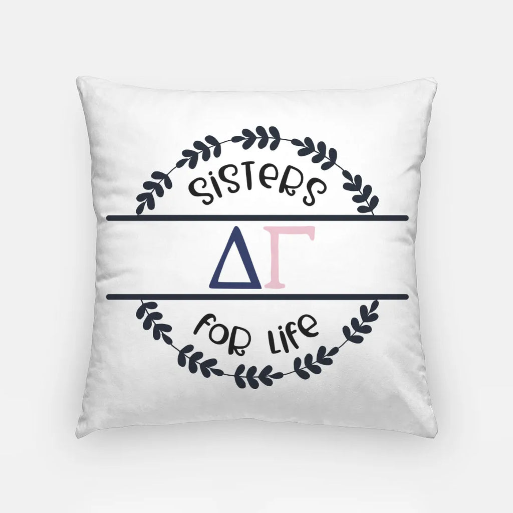 Delta Gamma Throw Pillow Cover -18" - Sisters for Life | Gifts and Decor | Festive Fit Home