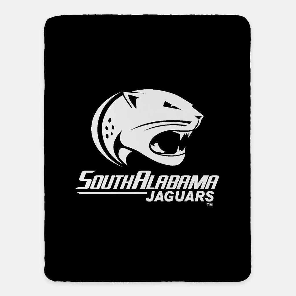 University of South Alabama Black Sherpa Blanket - 60"x80" | Gifts | Official Merchandise | Festive Fit Home