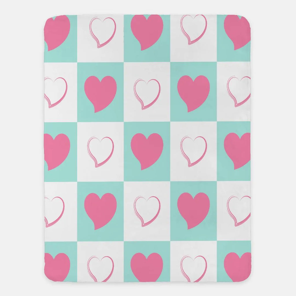 Blanket with Checkered Hearts - 60"x80" | Valentine's Day Gifts  | Festive Fit HomeBlanket with Checkered Hearts - 60"x80" | Valentine's Day Gifts  | Festive Fit Home