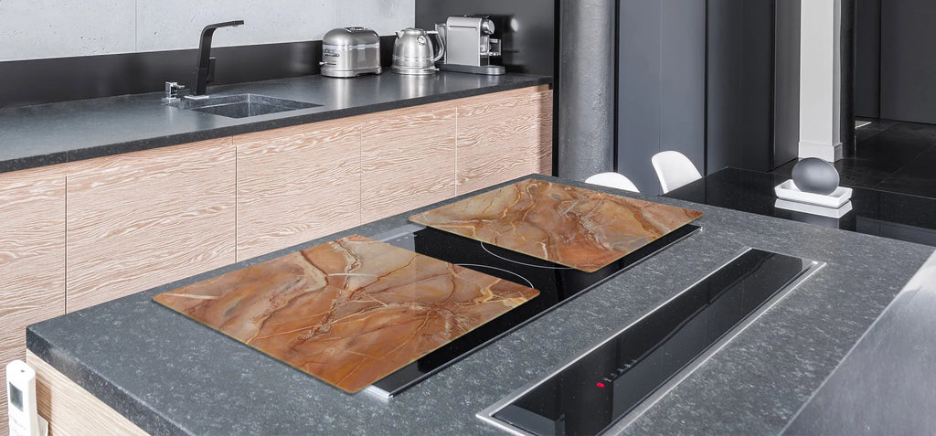 Stove Top Cover - Amber Marble Style | Gas and Electric Cook Top Cover