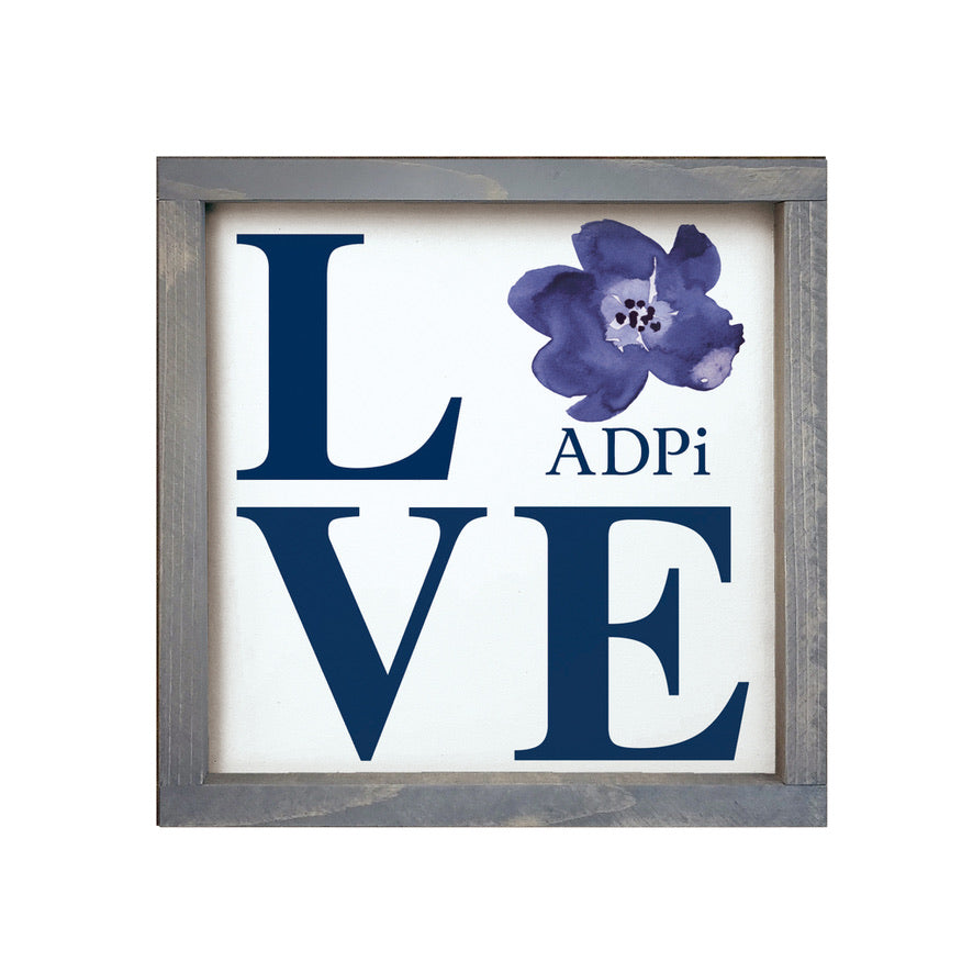 Alpha Delta Pi Sign - LOVE - 12"x12" | Adpi Decor | Gifts | Merch