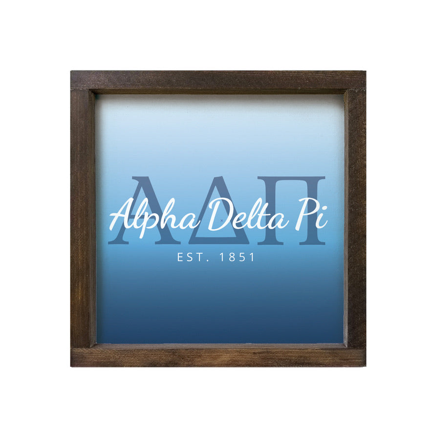 Alpha Delta Pi Sign - Midnight Gradient - 12"x12" | Gifts and Decor