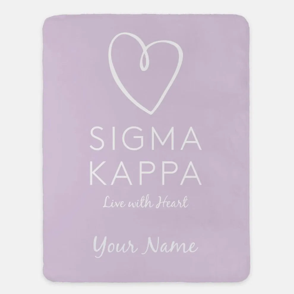 Personalized Sigma Kappa XL 60x80 Sherpa Throw Blanket | Sig Kap Gifts \ Festive Fit Home