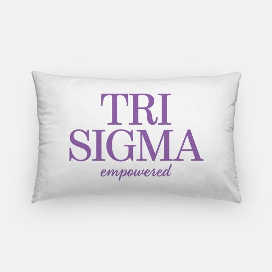 Tri Sigma Traditional Lumbar Pillow Cover | Sigma Sigma Sigma Gifts | Festive Fit Home