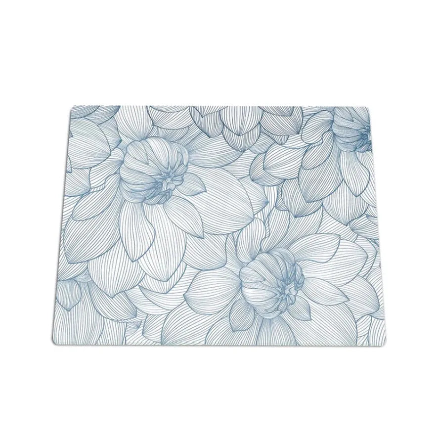 RV Camper Cooktop Cover Protector & Cutting Board - Blue Floral