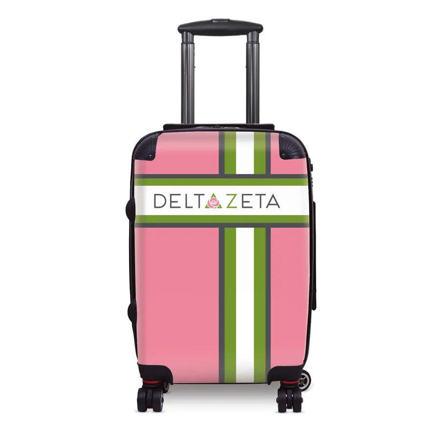 Delta Zeta 20" Carry-on Suitcase Luggage - Cross Stripe | DZ Gifts