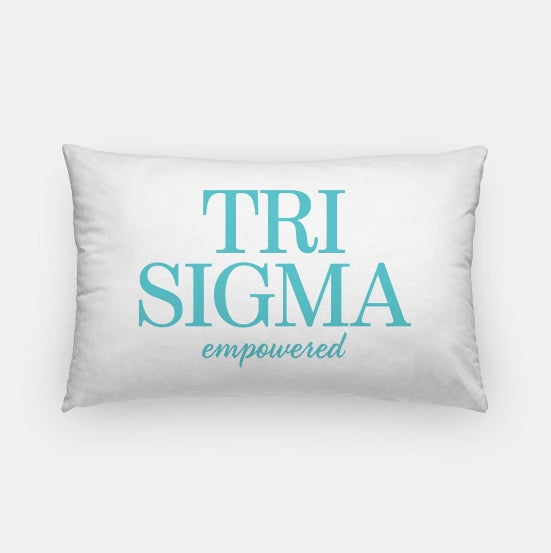 Tri Sigma Traditional Lumbar Pillow Cover | Sigma Sigma Sigma Gifts | Festive Fit Home