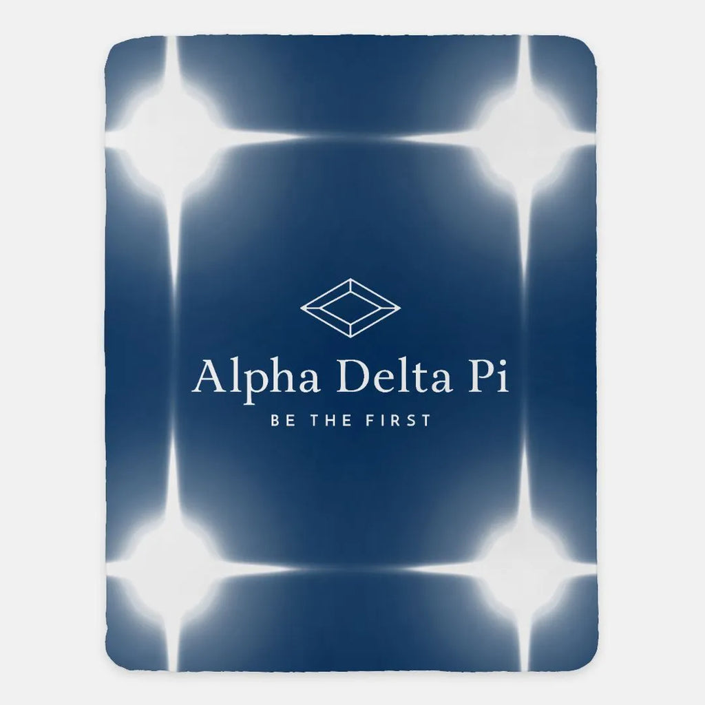 Alpha Delta Pi Sherpa Blanket - Midnight Flashing Lights 60"x80" | Gifts and Decor | Festive Fit Home