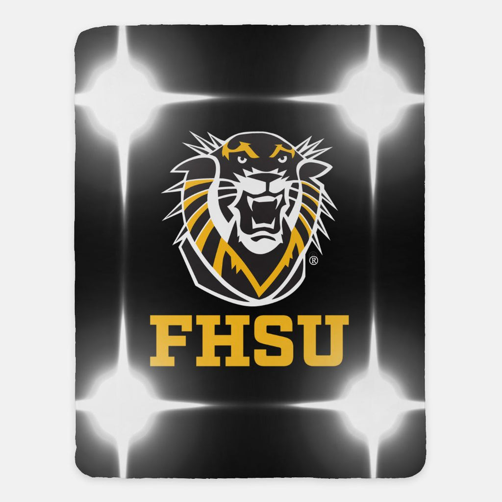 FHSU Sherpa Blanket - Flashing Lights - 60"x80" | Custom Gifts | Decor