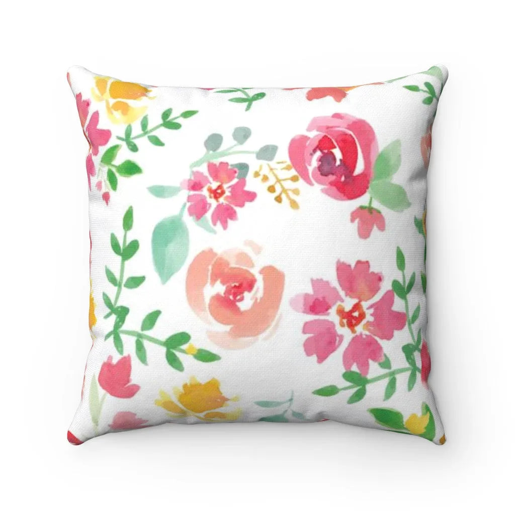 Cheerful Flower Square Pillow Cover | Spring Throw Pillow Cover  | Spring and Summer Home Decor | festive Fit Home