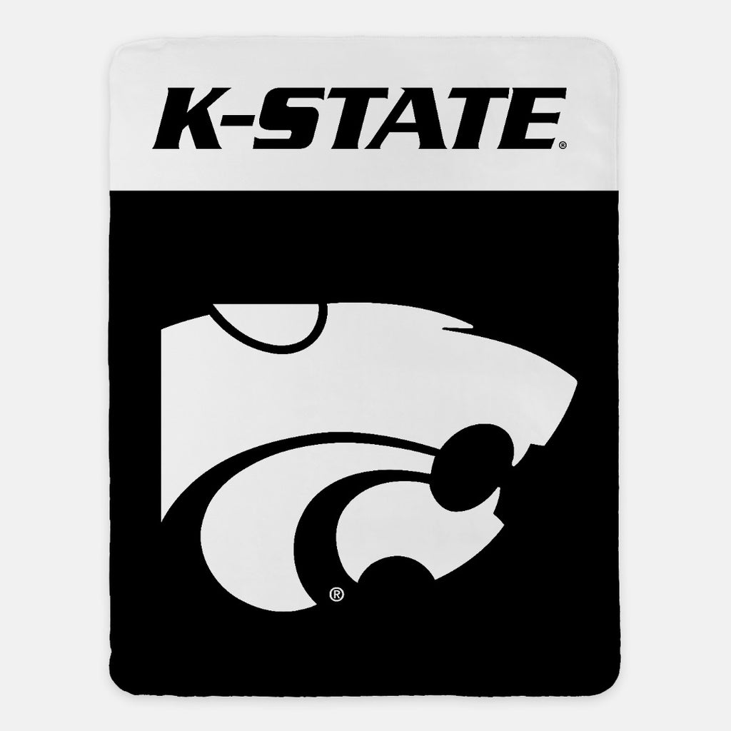Kansas State University Blanket - Black Wide Band 60"x80"| Gifts and Official Merchandise | Festive Fit Home
