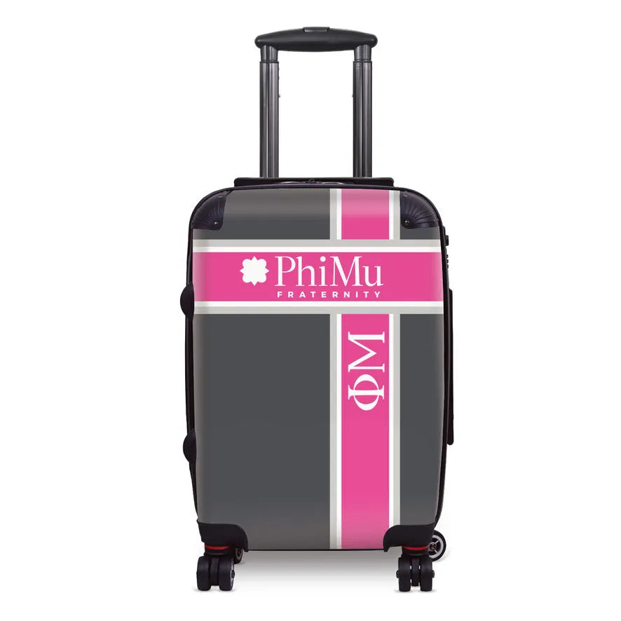 Phi Mu 20" Carry-on Suitcase Luggage Cross Stripe | Custom Gifts