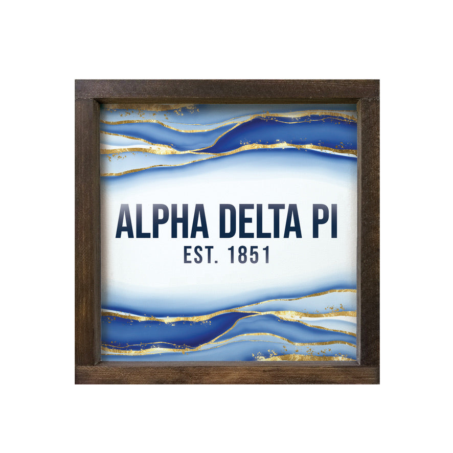 Alpha Delta Pi Wood Sign - Geode - 12"x12" | Gifts and Merchandise