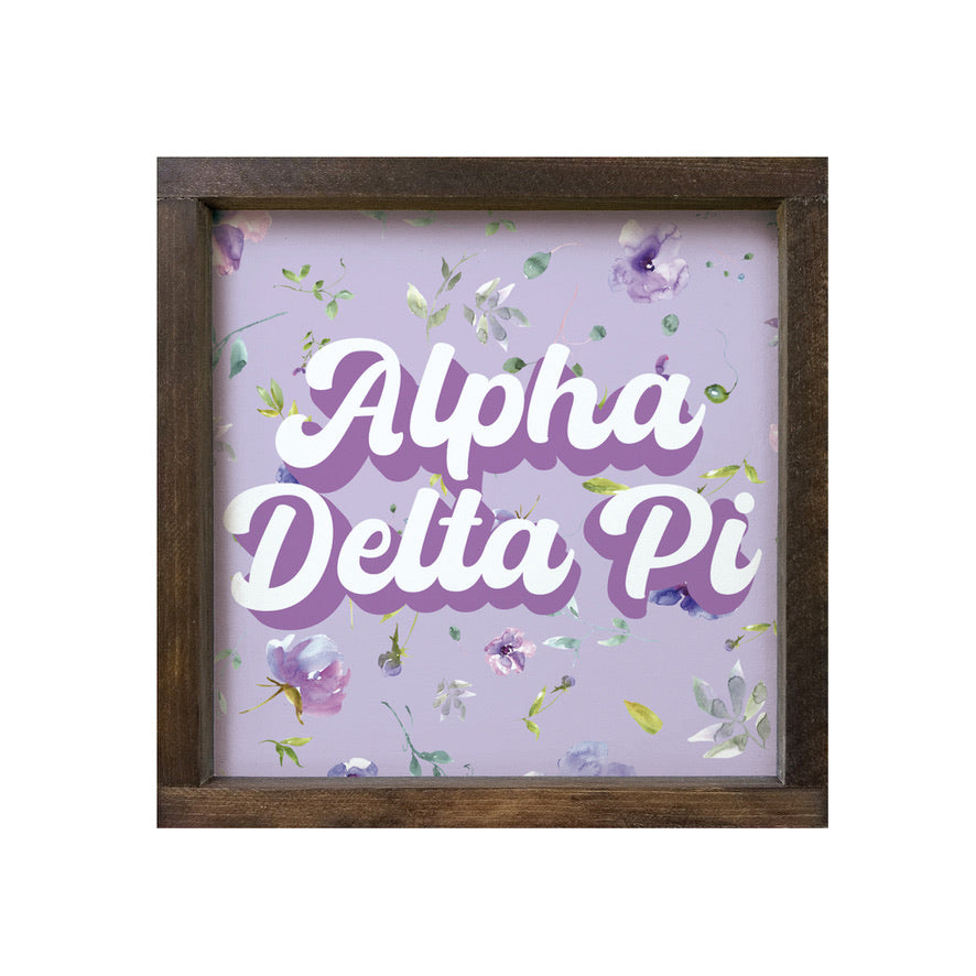 Alpha Delta Pi Sign - Violet Retro - 12"x12" | Gifts and Merchandise