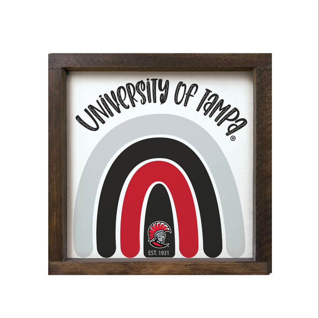 University of Tampa Wood Frame Sign - Rainbow | Unique Wall Art Gifts | Festive Fit Home