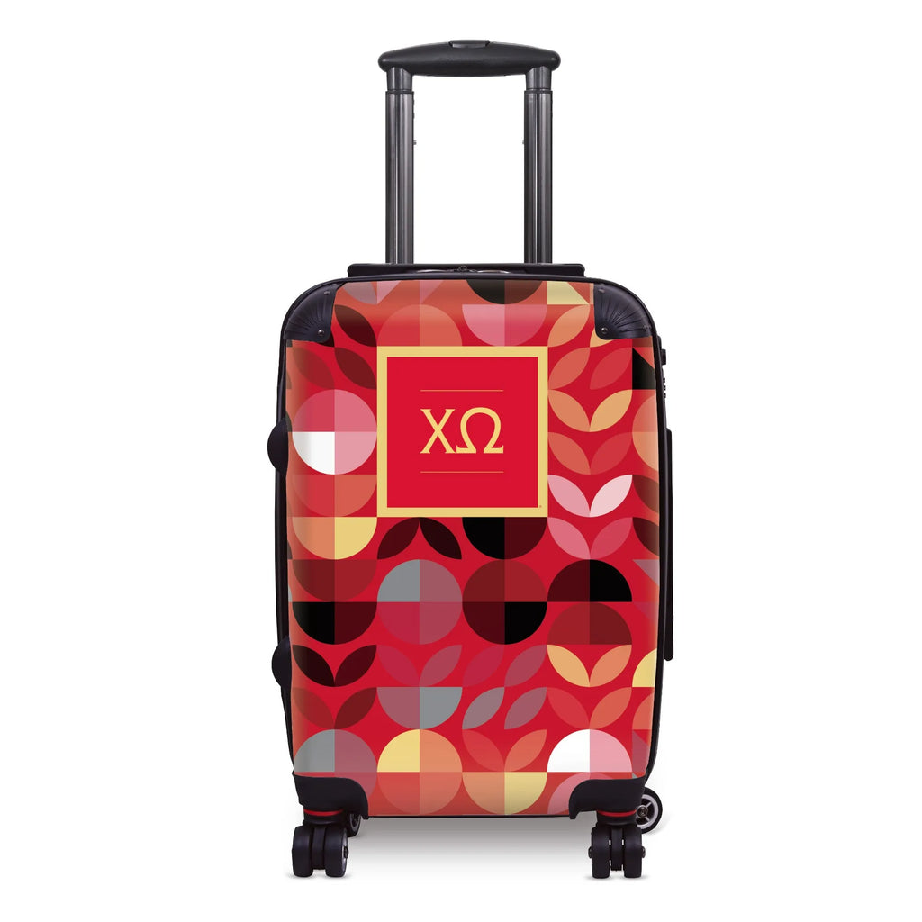 Chi Omega 20" Carry-on Suitcase Luggage - Geo Petals | XO Gifts