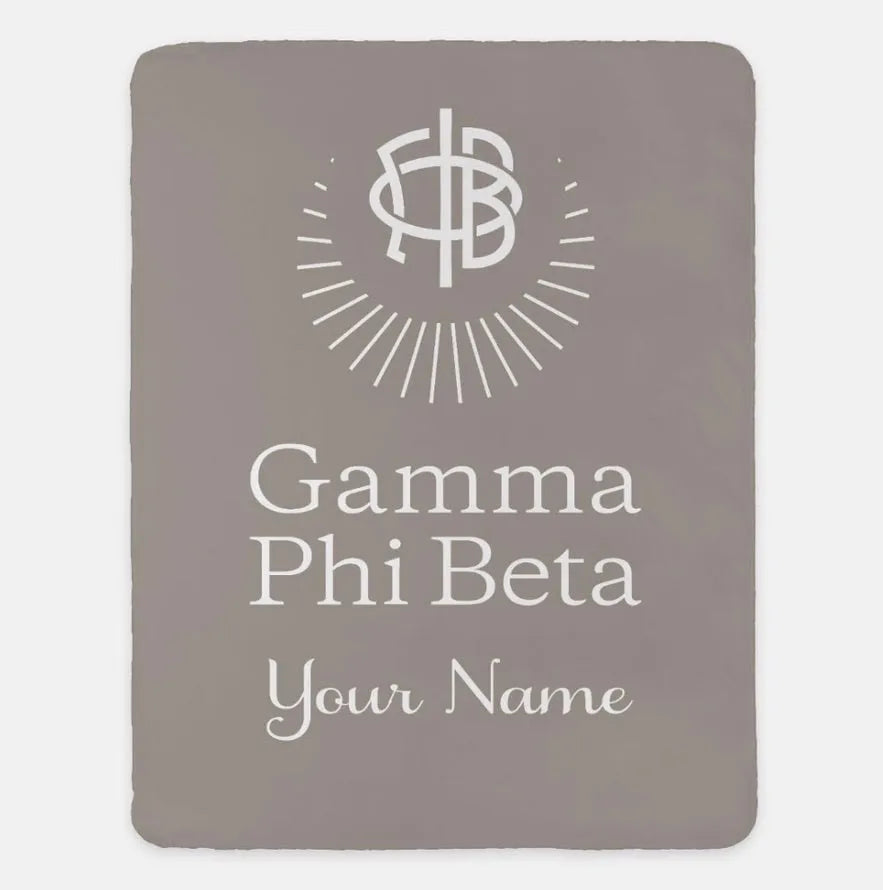 Personalized Gamma Phi Beta XL 60x80 Sherpa Blanket | GPhiB Gifts