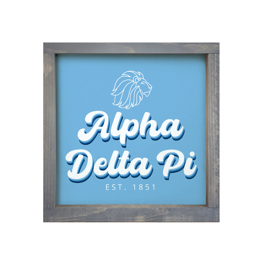 Alpha Delta Pi Sign - Retro Alphie - 12"x12"| Gifts and Merchandise