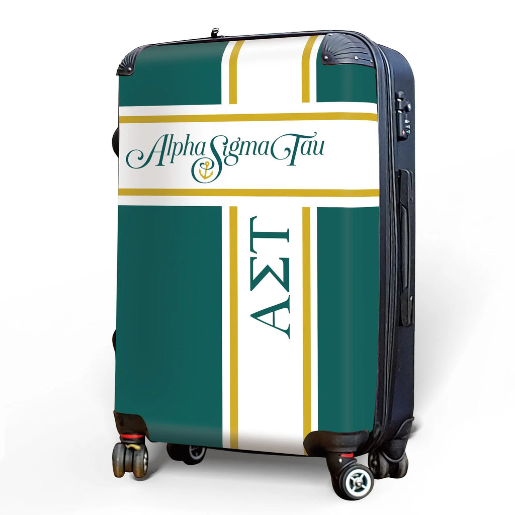 Alpha Sigma Tau 20" Carry-on Suitcase Luggage - Cross Stripe | Gifts