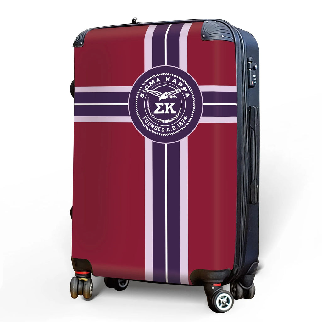 Sigma Kappa 20" Carry-on Suitcase Luggage Geo Petals | Sig Kap Gifts