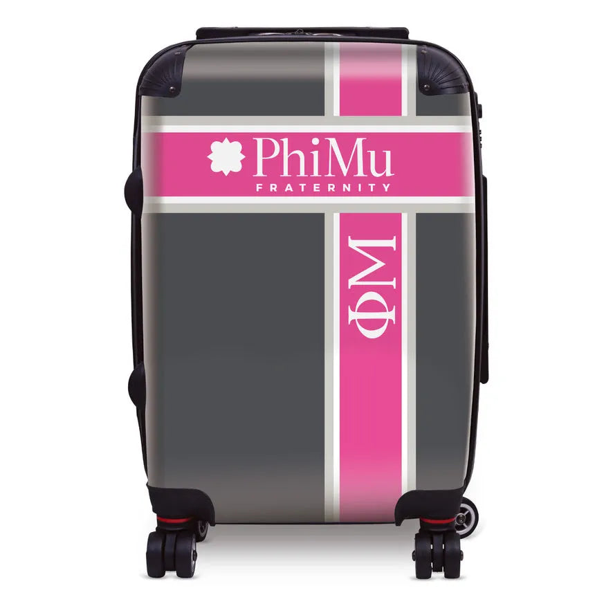 Phi Mu 20" Carry-on Suitcase Luggage Cross Stripe | Custom Gifts